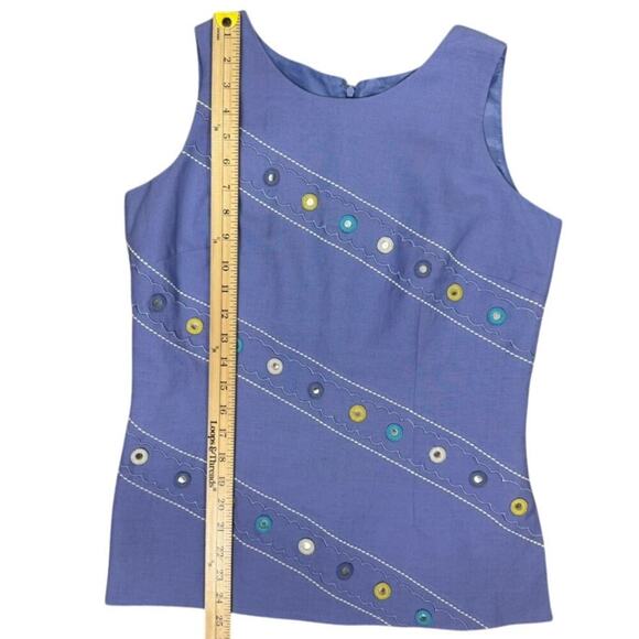 Vintage Outfit Mod 60s Style Lavender Embroidered Two Piece Set Size 4 P - Retro - Picture 8 of 11